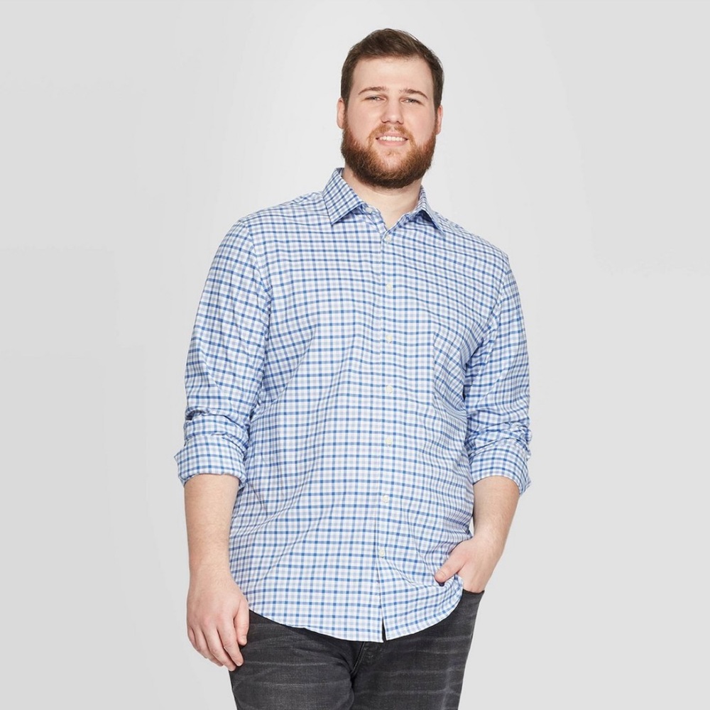 Goodfellow Mens Big & Tall Long Sleeve Button-up